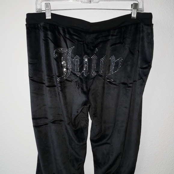 Juicy Couture Velour Set Top and Pants Black Pajama Set Women XL - Picture 4 of 11